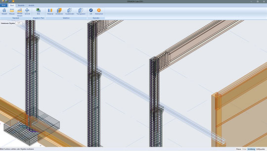 Precast part overview model with shop drawing data