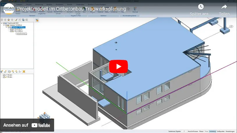 Video project model in in-situ concrete construction structural design (DE)