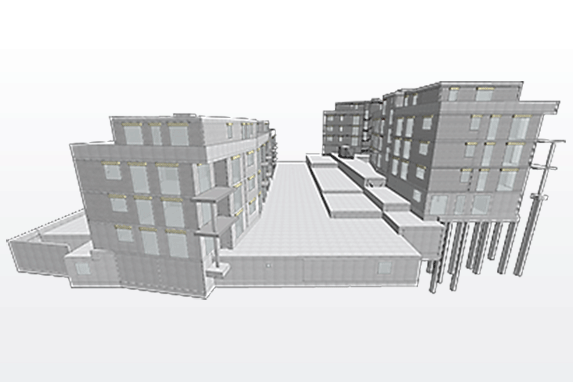 CAD 3D Model High rise with underground parking