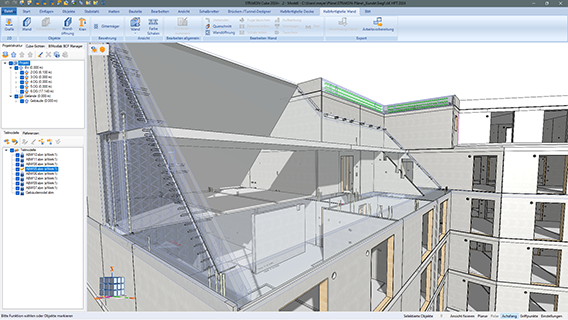 Double walls with roof connection
