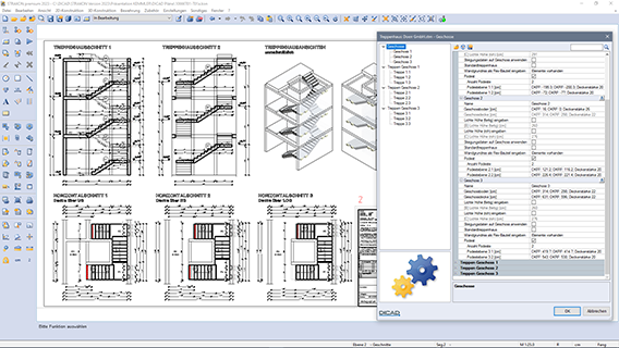 Staircase stairs landing parameterization