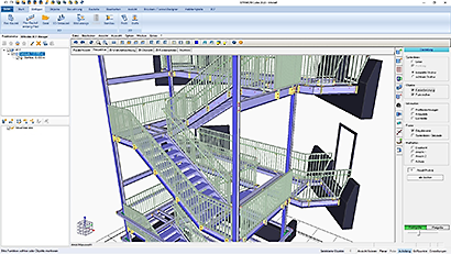 Steel construction stair construction