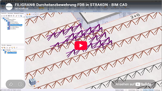 FILIGRAN&reg; Durchstanzbewehrung FDB in STRAKON – BIM-CAD