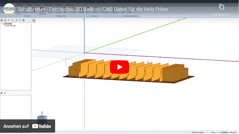 Watch video Formboards Formwork Construction 3D Balcony (DE)