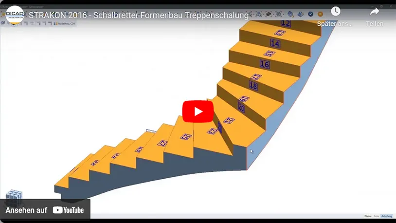 Watch Video Formboards Formwork Construction 3D Staircase (DE)