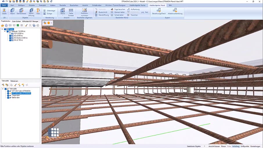 About the slab in the reinforcement - STRAKON with SpaceMouse (DE)