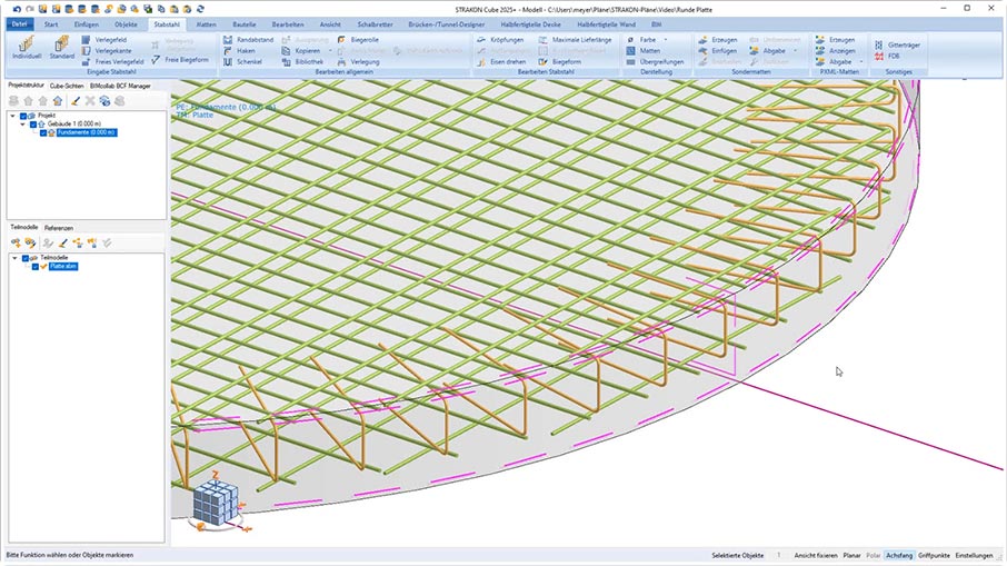 3D Reinforcement with the Cube Reinforcement - Round Base Plate