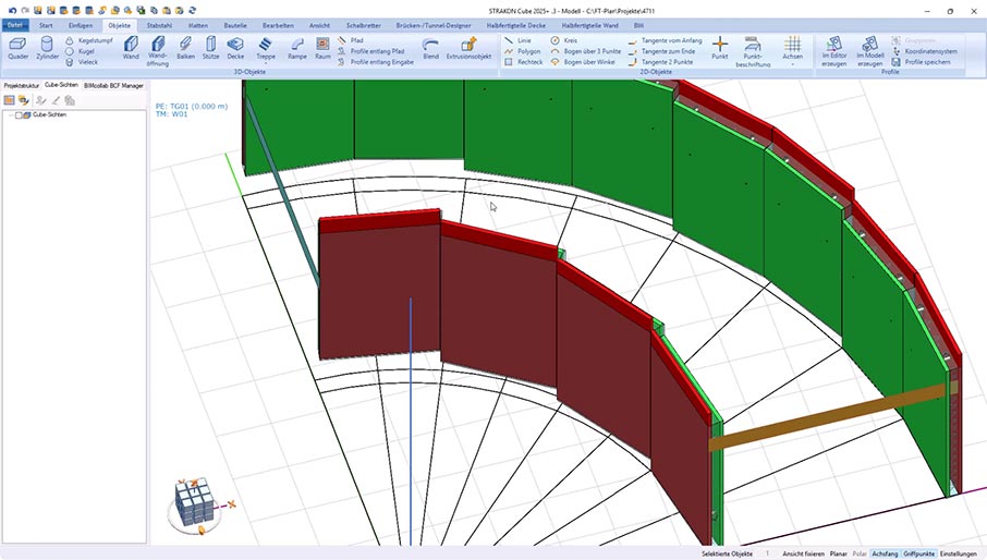 BIM - Modeling of a round Ramp with Double Walls