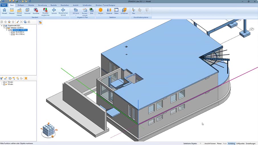 Project model in in-situ concrete construction structural design