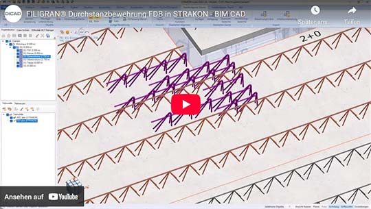 FILIGRAN&reg; Punching Reinforcement FDB in STRAKON &ndash; BIM-CAD (DE)