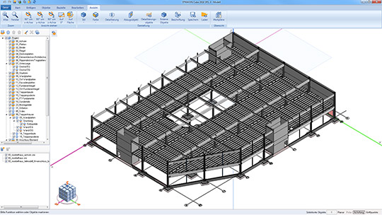 Loadbearing structure of a furniture store