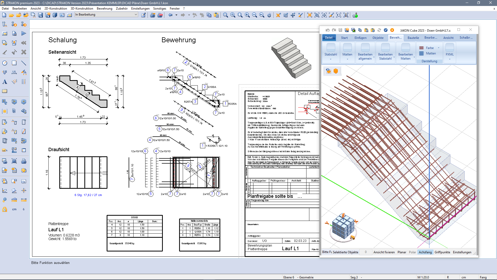 Reinforcement plan stair