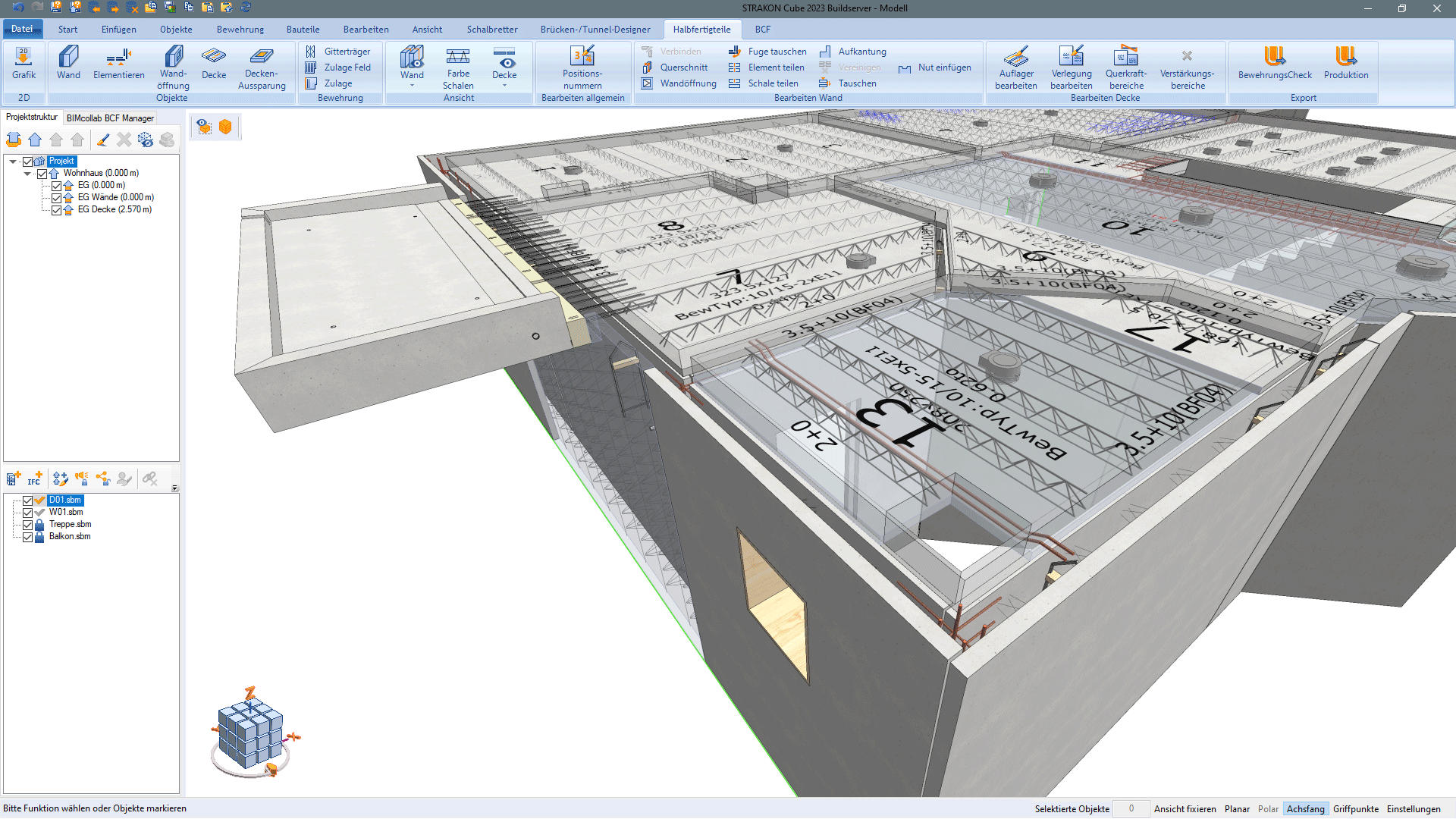 Semi precast parts planning