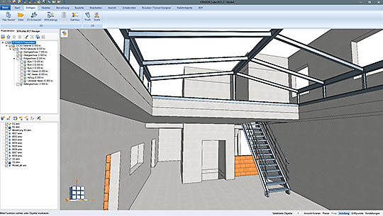 Steel construction integration in STRAKON