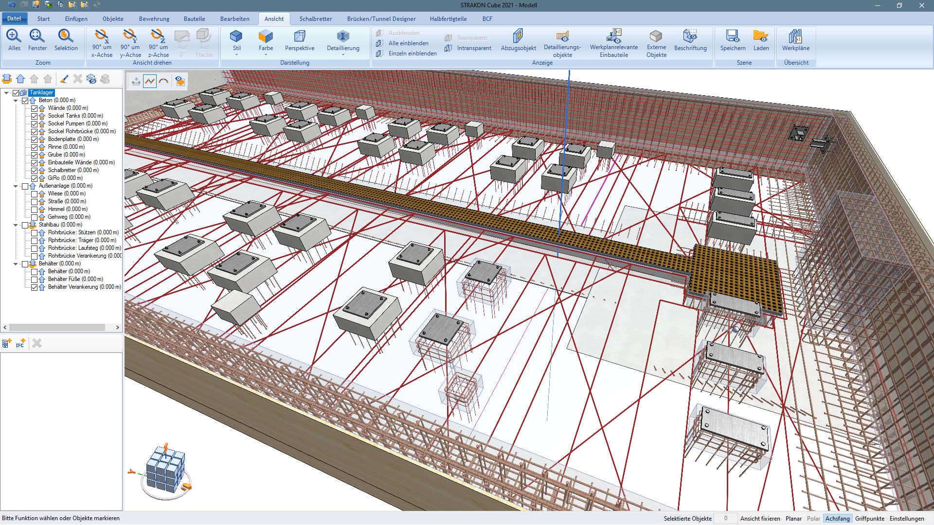 Cube reinforcement with STRAKON in 3D model Cube reinforcement with STRAKON in 3D model