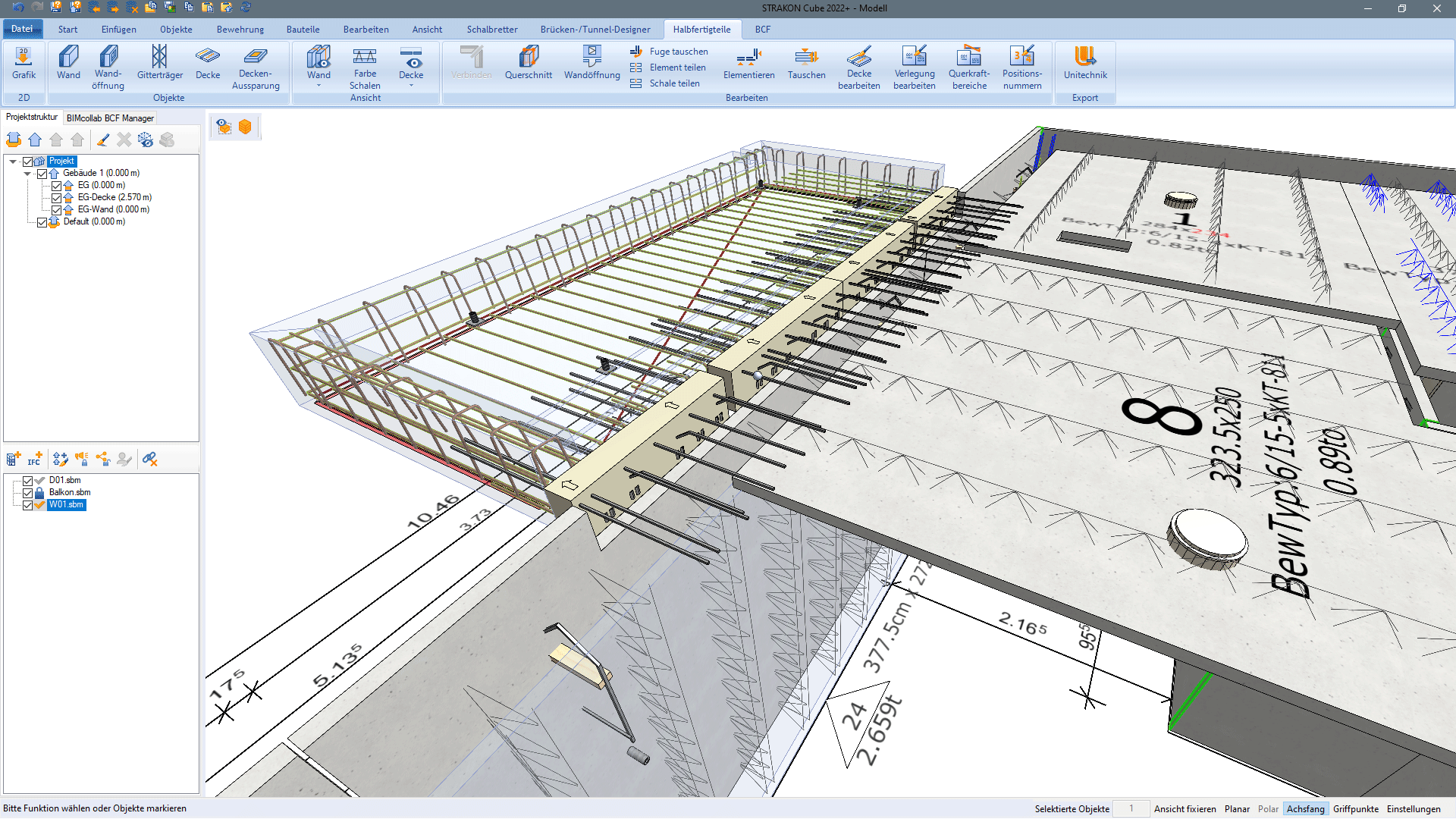 Semi precast parts with balcony