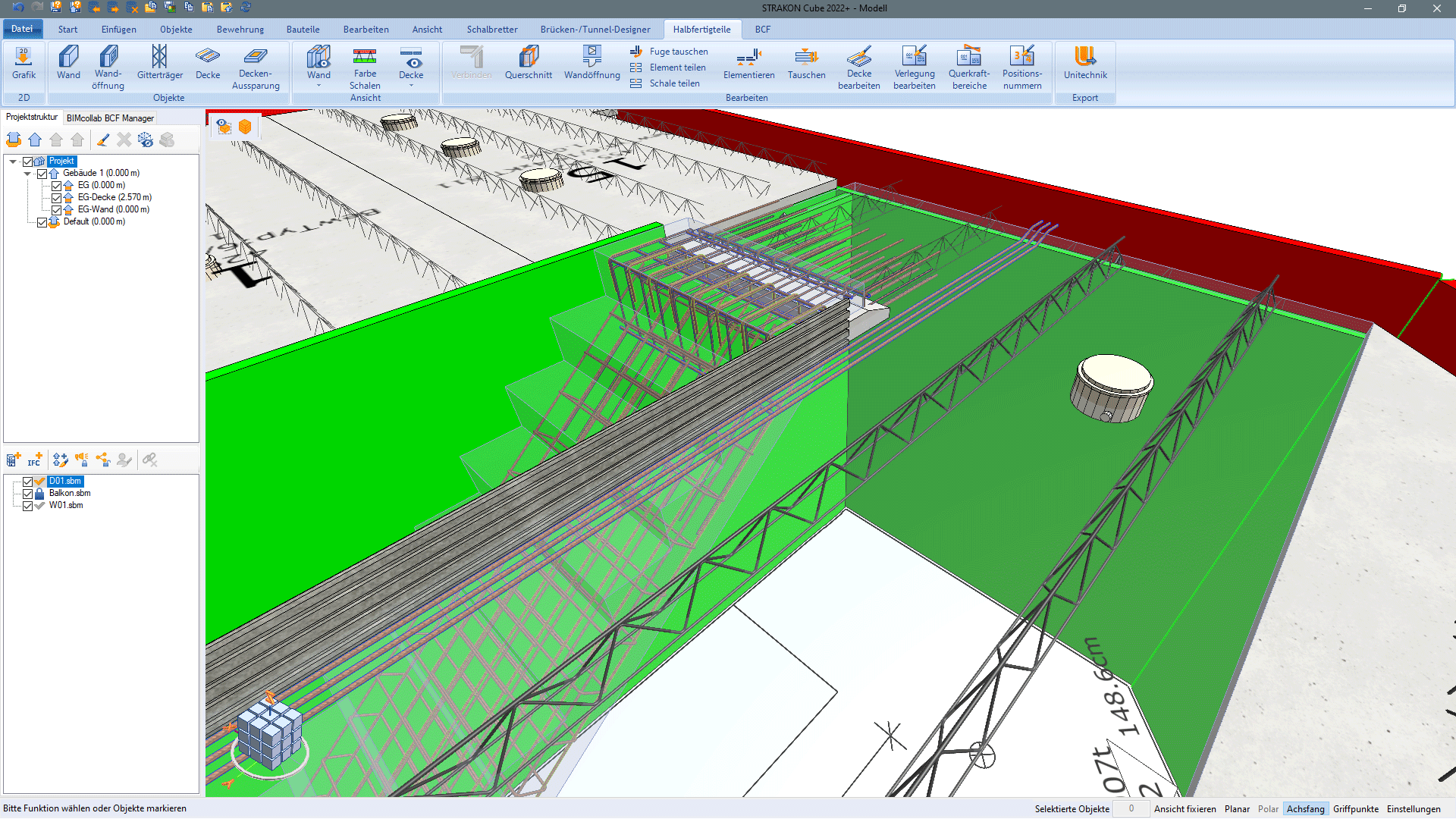 Semi precast parts with staircase