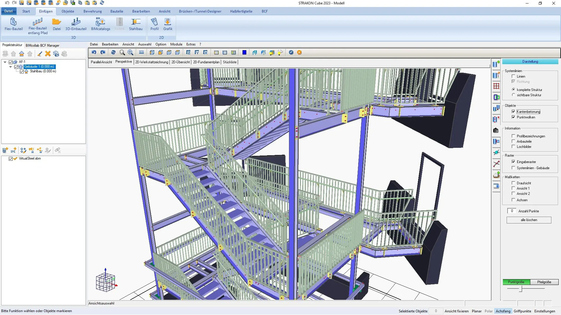 3D steel construction software for stair planning