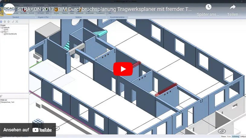 Watch video BIM Gap planning structural engineers with third-party TGA software via IFC (DE)