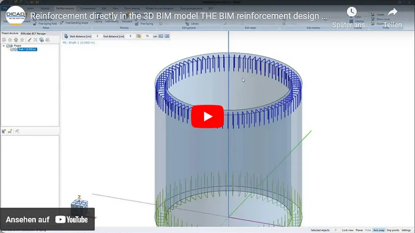 Watch video Reinforcement Directly in the 3D BIM Model – THE BIM Reinforcement Design of the Future